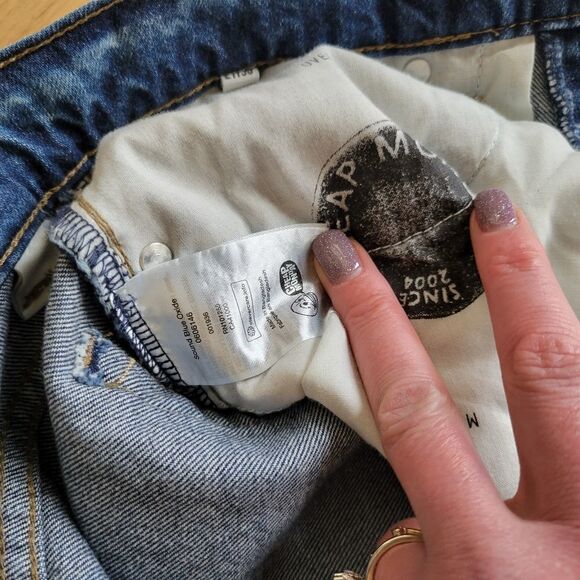 Cheap Monday "Sound" Straight Distressed Cropped Jeans size 27 - Picture 5 of 13